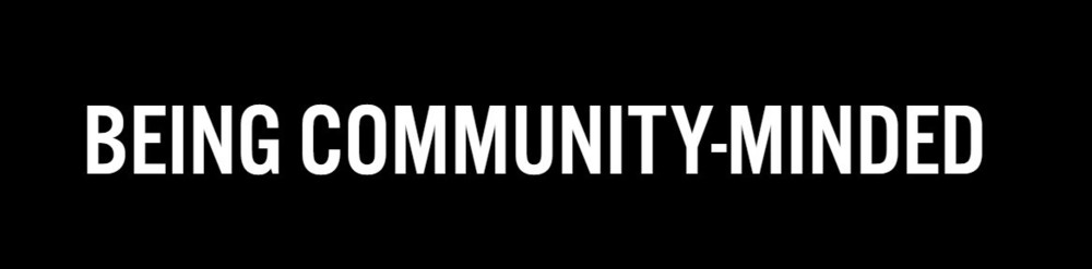 Text:  Being Community Minded