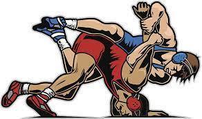 Cartoon image of two people wrestling